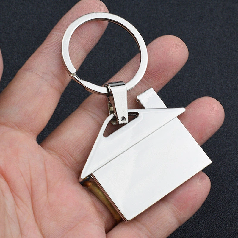 Blank House Shape Metal Keychain Custom Engrave Logo