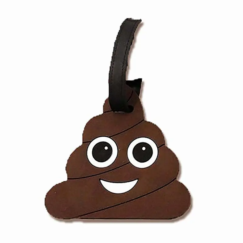 Custom poop fashion chat emoji shape PVC luggage tag