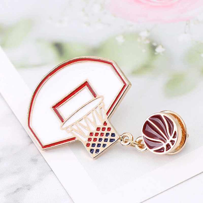Basketball Pin with Basket Sport Pin Badge