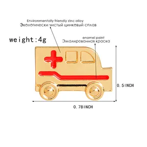 Women Medical Jewelry Doctor Nurse Enamel Ambulance Badges Brooches Lapel Pins