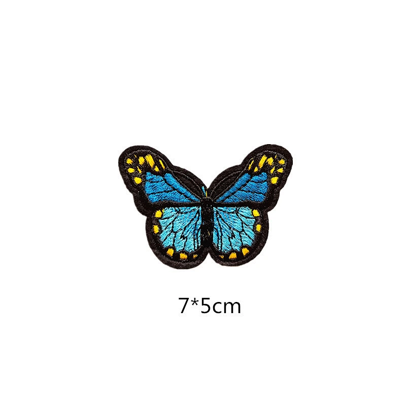Wholesale In Stock No Minimum Custom Insect Patches Embroidery Butterfly Iron On Patch