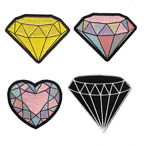Wholesale unique custom diamond shape embroidery patches