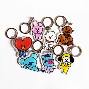 Factory Making Cheap Customized Logo Cartoon Anime Keychains Idol Team BTS Kpop Acrylic Keychain
