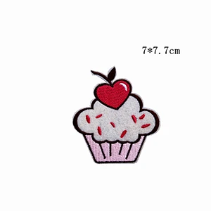 Wholesale In Stock No Minimum Embroidered Patch Cute Embroidery Cake Patches