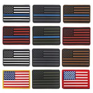 No Mold Cost Rubber Logo Patches USA American Flag Custom PVC Patch