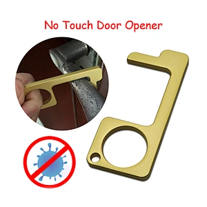 Hot Sale In Stock Hygiene Hands Free Keychain Brass Door Opener