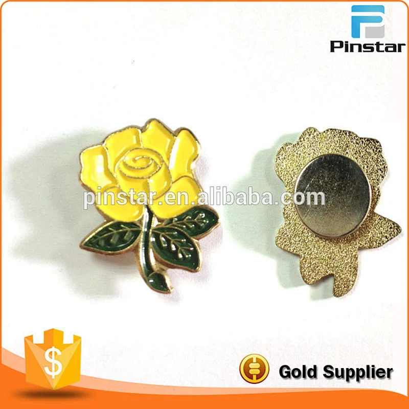 Quality High Wholesale Custom Cheap Bulk Yellow Magnet Flower Lapel Pin