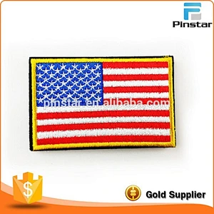 High Quality Iron-on Embroidery Patch in Stock Fashion American National Flag Embroidered Patches