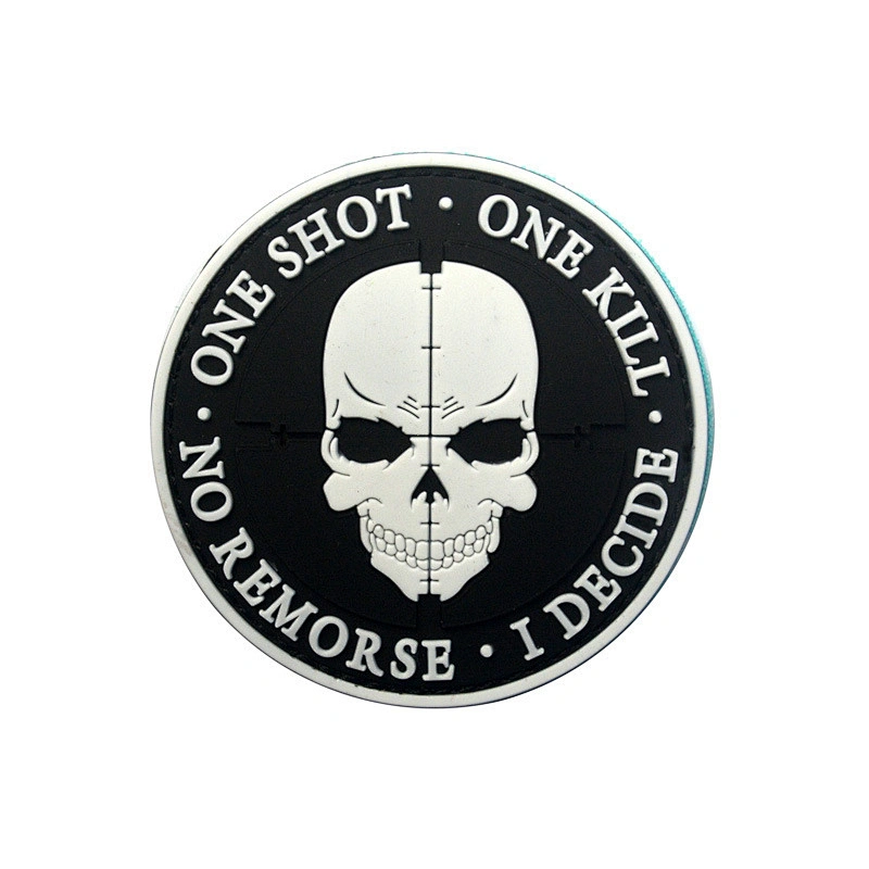 Wholesale In Stock Ruber Patches Skull Head Design 3D PVC Patch