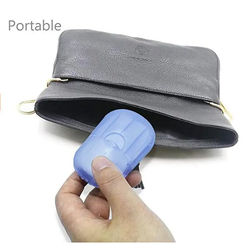 Portable Disposable Travel Hiking Washing Hand Bath Toiletry Wrap Box Paper Soap Sheets