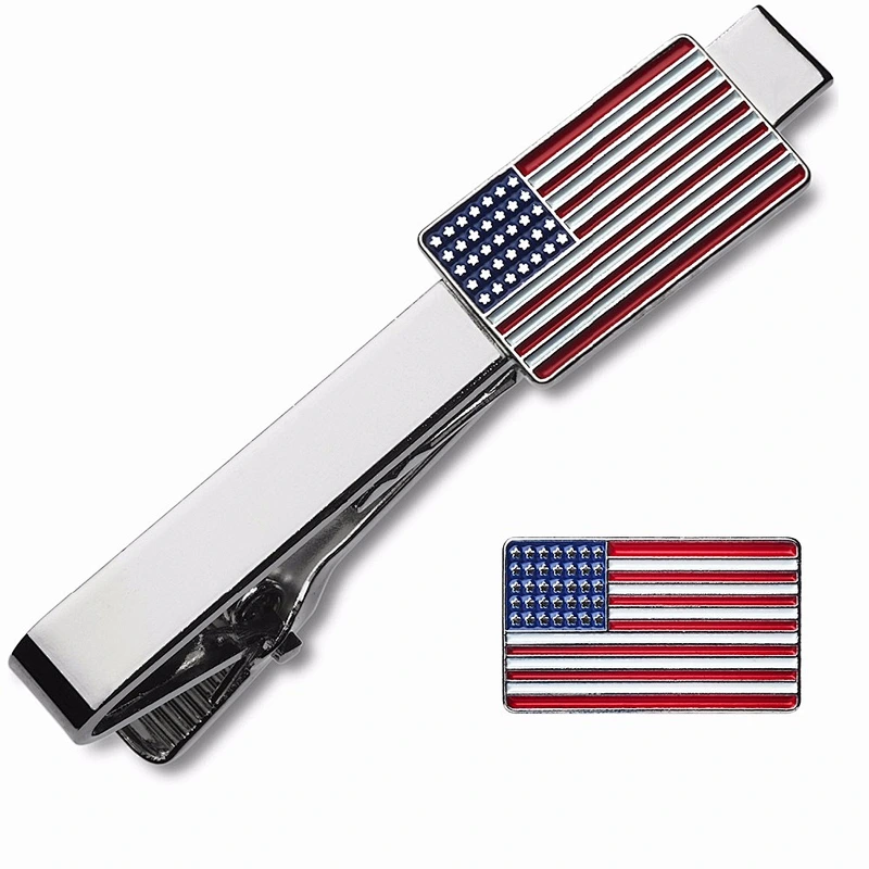 good quality USA flag tie clip
