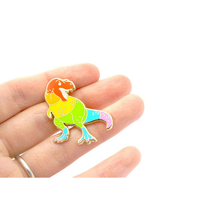 Custom metal colorful dinosaur hard enamel pin badge lapel pin