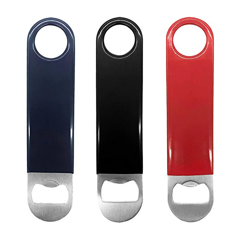 Bulk stainless steel custom logo vinyl coated beer bottle opener