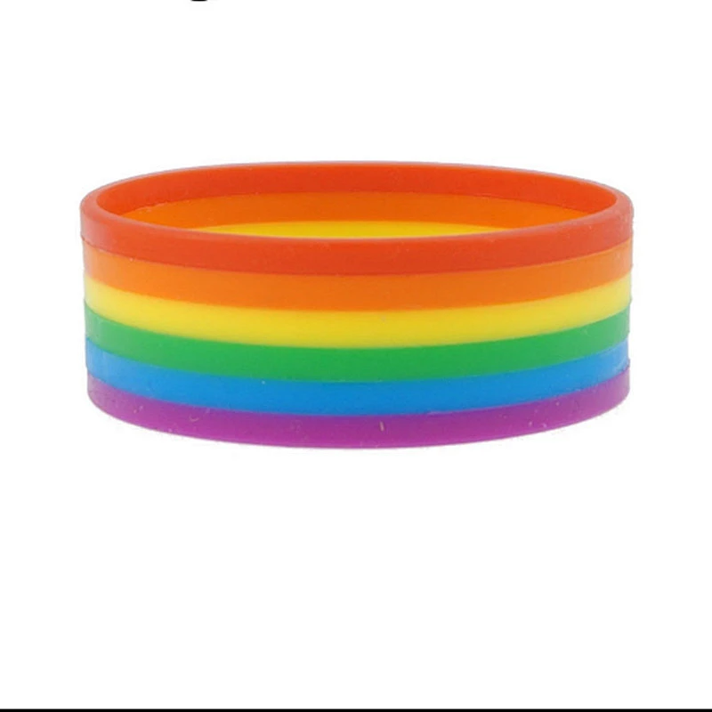 Wholesale In Stock LGBT Bracelets Gay Pride Silicone Band LGBT Rainbow Bracelet