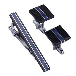 custom metal fashion tie clip and cufflink with custom logo for man