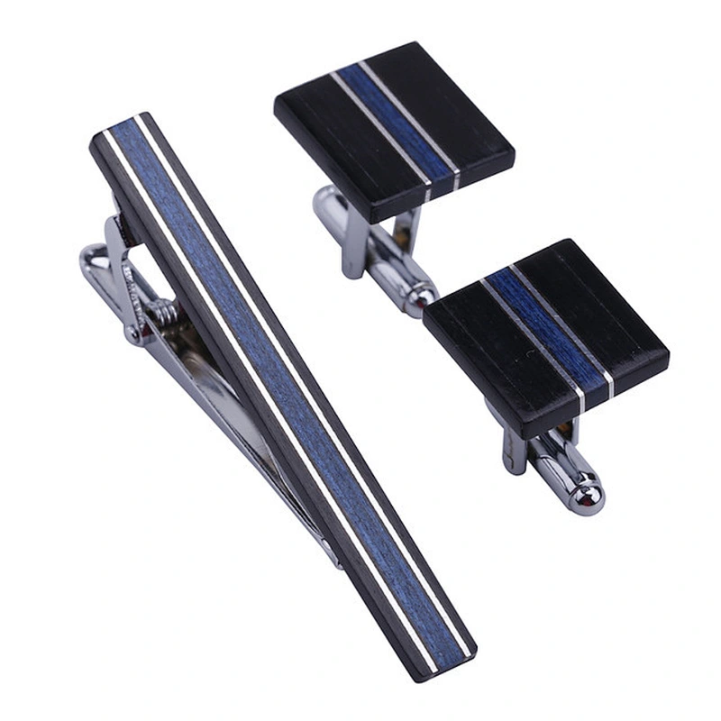 custom metal fashion tie clip and cufflink with custom logo for man