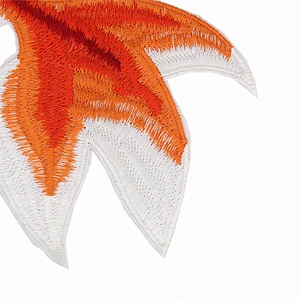 High quality goldfish custom embroidery patches iron on for clothing