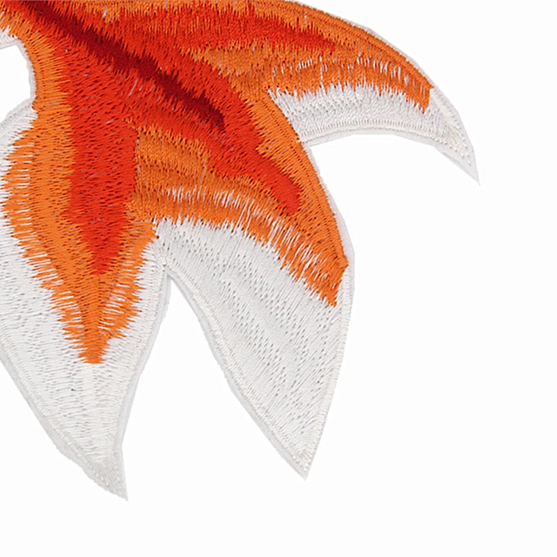 High quality goldfish custom embroidery patches iron on for clothing