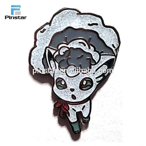 High quality wholesale custom glitter soft enamel lapel pin factory