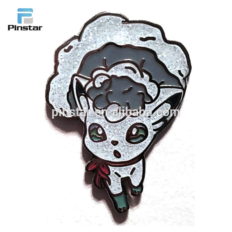 High quality wholesale custom glitter soft enamel lapel pin factory