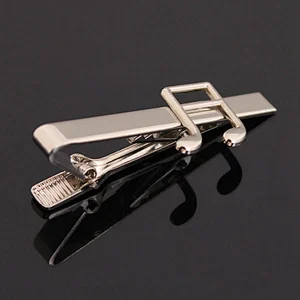Wholesale custom music note shape design sliver metal tie clip