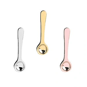Hot Sale In Stock Custom Cute Mini Gold Silver Copper Metal Coffee Spoon Lapel Pin