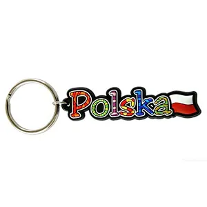 cheap letter design pvc rubber key chain custom logo