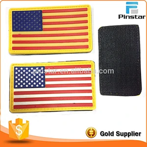 Soft rubber PVC US flag garment patch label