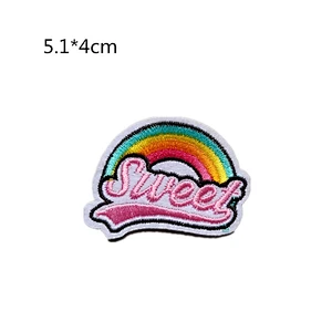 Wholesale In Stock No Minimum Embroidered Badge Embroidery Rainbow Iron On Patches