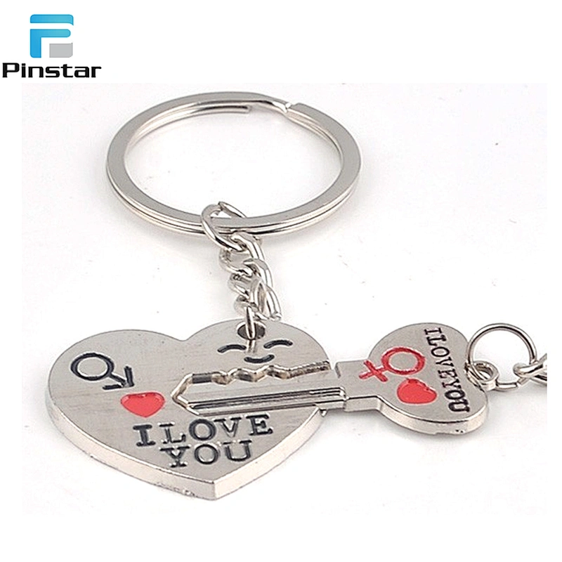 Gifts and crafts type custom metal i love you heart shape keychain