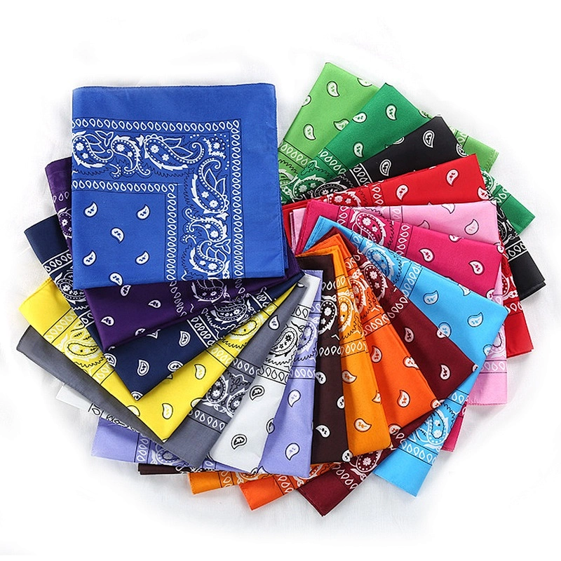 Factory Wholesale In Stock Multifunctional Headbands Square Head Scarf Hip Hop 100% Cotton Bandana