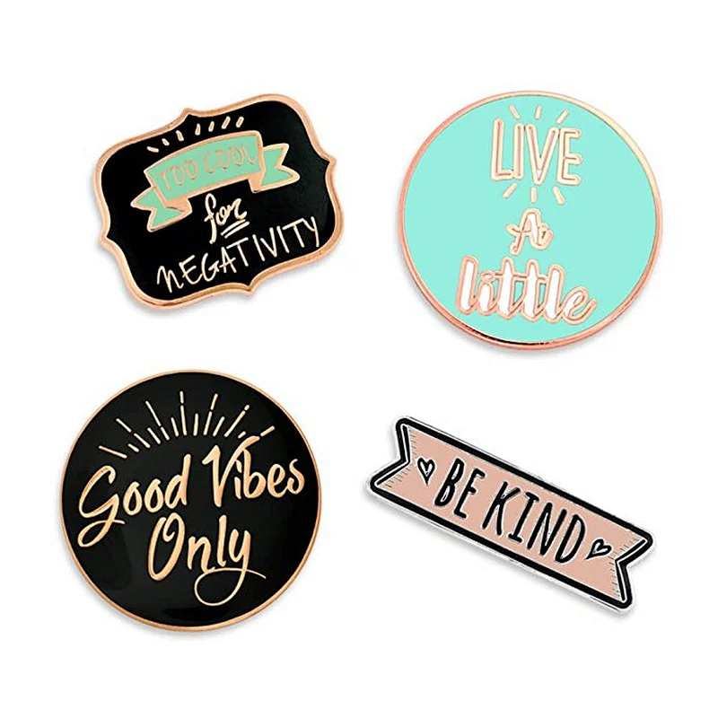 Wholesale Customized Letter Hard Enamel Pin Metal Badge