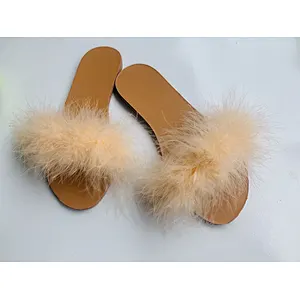 factory Direct Wholesale fur slides raccoon fur slides fur slides for women