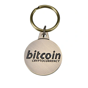 Bitcoin high quality custom metal keychain with keyring