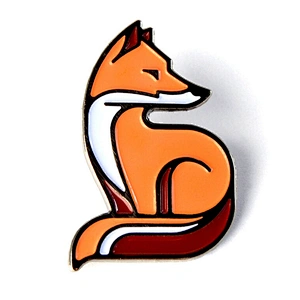 1.2 inches fox metal lapel pin manufacturers china
