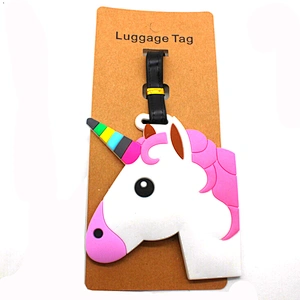 Unicorn Design Paper Card Custom Rubber Luggage Tag