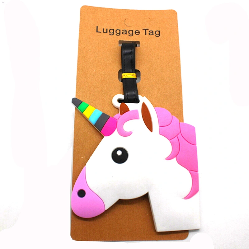 Unicorn Design Paper Card Custom Rubber Luggage Tag