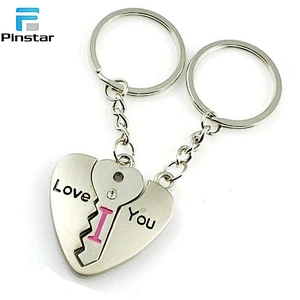Gifts and crafts type custom metal i love you heart shape keychain