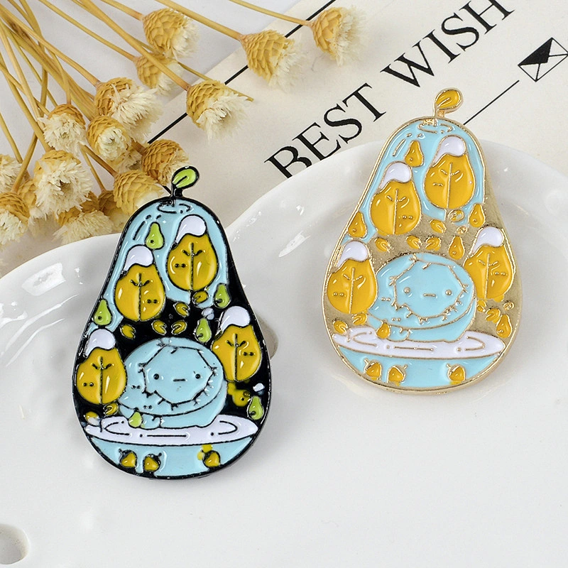 Color Pear Fruit Enamel Pin for Clothes