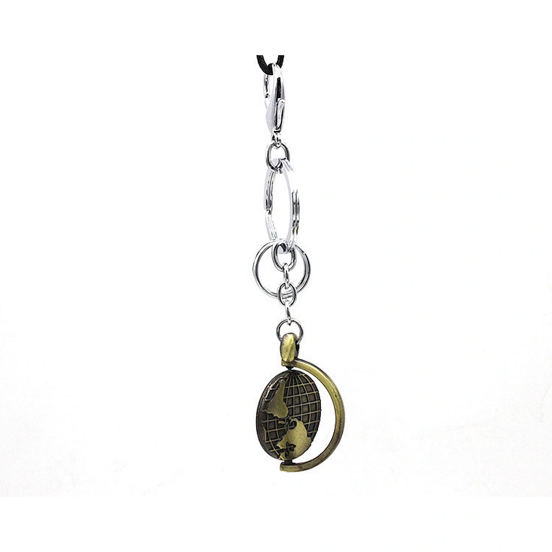 Wholesale custom logo globe shape metal key chain