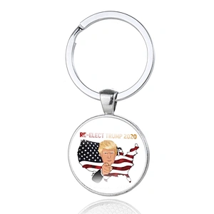 REELECT TRUMP Custom Zinc Alloy Metal Keychain with Epoxy Sticker