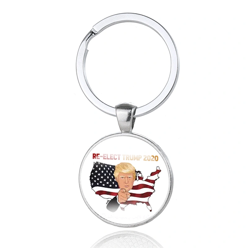 REELECT TRUMP Custom Zinc Alloy Metal Keychain with Epoxy Sticker