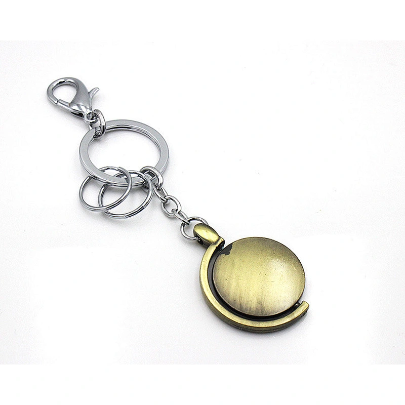 Wholesale custom logo globe shape metal key chain