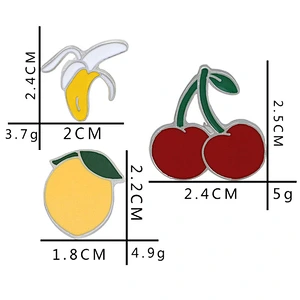 Factory Wholesale In Stock Gift Custom Fruit Brooch Banana Enamel Pin with Rhinestone Crystal