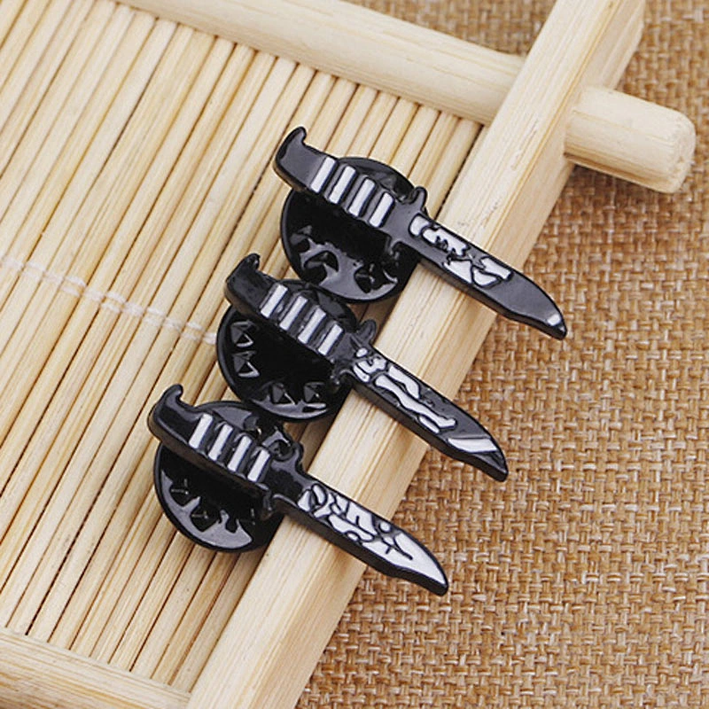 Factory Wholesale In Stock Gift Custom Knife Shaped Punk Enamel Pin