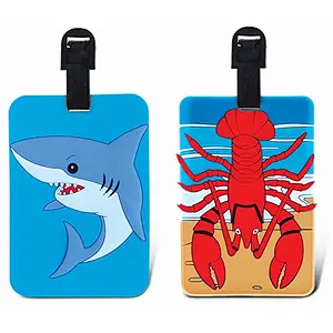 Custom shark lobster shape PVC luggage tag