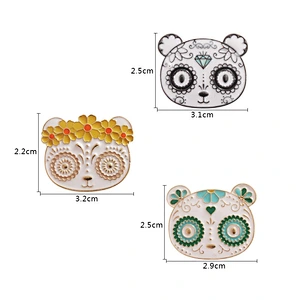Newest customized cartoon panda cheap enamel metal lapel pin