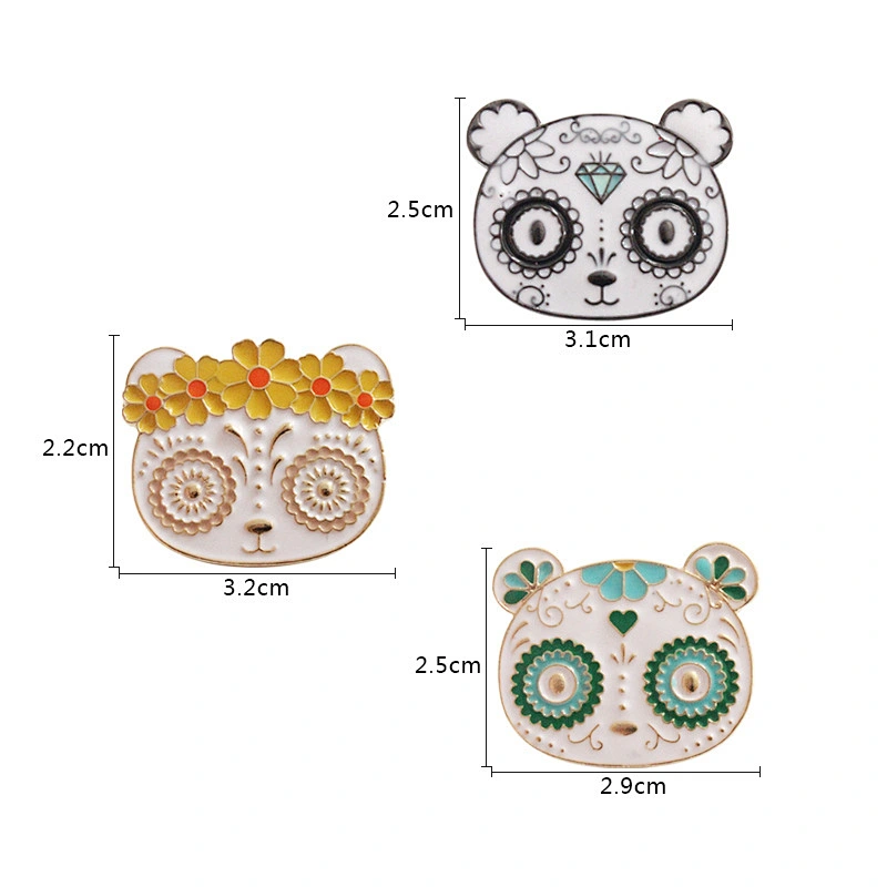 Newest customized cartoon panda cheap enamel metal lapel pin