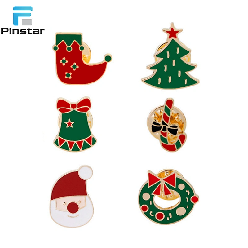 Promotional Christmas tree Christmas wreath with bell pin brooch