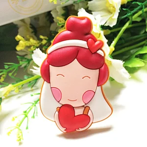 3D PVC Bride and Groom Wedding Magnets for Fridge Souvenir